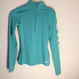 Blue Nike Pro quarter zip